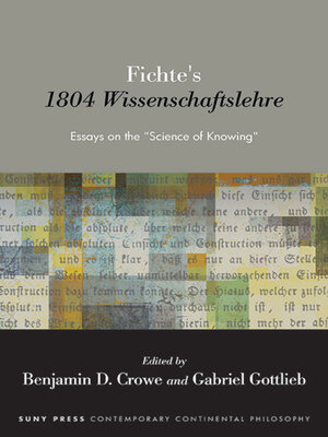 cover image of Fichte's 1804 Wissenschaftslehre